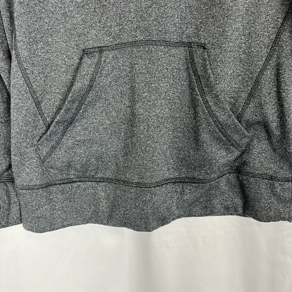 adidas Hoodie Women Medium Heathered Grey Pink Pullover Sweater Hooded Climawarm - Picture 5 of 9